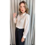 Camisa Feminina Manga Longa Lisa - Off White - Cod: 502