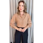 Camisa Feminina Manga Longa Lisa - Nude - Cod: 502