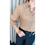 Camisa Feminina Manga Longa Lisa - Nude - Cod: 502