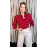 Camisa Feminina Manga Longa Lisa - Marsala - Cod: 502