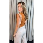 T-shirt Feminina Cavada Bordada - Terracota - Cod 515