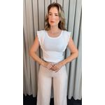 T-shirt Feminina Cavada Bordada - Branca - Cod 515