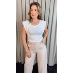 T-shirt Feminina Cavada Bordada - Branca - Cod 515