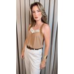 Regata Feminina Bordada - Cod 340 - Marrom