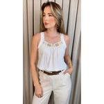 Regata Feminina Bordada - Cod 340 - Branco