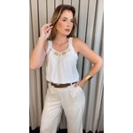 Regata Feminina Bordada - Cod 340 - Branco