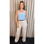 Regata Feminina Bordada - Cod 340 - Azul