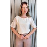 Blusa Feminina Em Lese Bordada - off white - Cod 341 