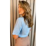 Blusa Feminina Em Lese Bordada - Azul - Cod 341