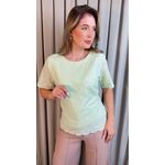Blusa Feminina Em Lese Bordada - Verde - Cod 341