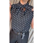 Blusa Feminina Poa Laço - Preto - Cod 505