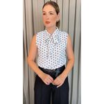 Blusa Feminina Poa Laço - Branco - Cod 505