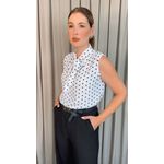 Blusa Feminina Poa Laço - Branco - Cod 505