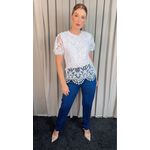 Blusa Feminina Em Guipir Bordada Delicada - Branca Cod 500
