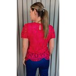 Blusa Feminina Em Guipir Bordada Delicada - Pink Cod 500