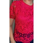 Blusa Feminina Em Guipir Bordada Delicada - Pink Cod 500