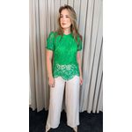 Blusa Feminina Em Lese Bordada Delicada - Verde Cod 500
