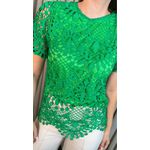 Blusa Feminina Em Lese Bordada Delicada - Verde Cod 500