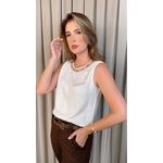 Regata Feminina Bordada- Cod 342 - Off-White