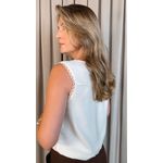 Regata Feminina Bordada- Cod 342 - Off-White