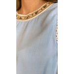 Regata Feminina Bordada- Cod 342 - Azul