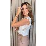 Blusa Feminina Regata Bordada Delicada - Branca - Cod 501