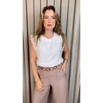 Blusa Feminina Regata Bordada Delicada - Branca - Cod 501