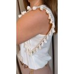 Blusa Feminina Regata Bordada Delicada - Branca - Cod 501