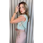 Blusa Feminina Regata Bordada Delicada - Verde - Cod 501