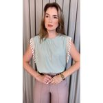 Blusa Feminina Regata Bordada Delicada - Verde - Cod 501