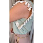 Blusa Feminina Regata Bordada Delicada - Verde - Cod 501