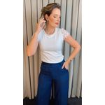 T-shirt Feminina Gola Perola - Branca - Cod 334