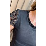 T-shirt Feminina Gola Perola - Preto - Cod 334