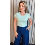 T-shirt Feminina Gola Perola - Verde - Cod 334