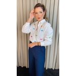 Camisa Feminina Manga Longa Bordada Laço - Cod: 326 -Branca