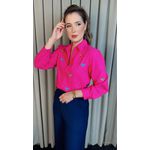 Camisa Feminina Manga Longa Bordada Laço - Cod: 326 - Pink