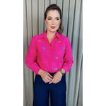 Camisa Feminina Manga Longa Bordada Laço - Cod: 326 - Pink