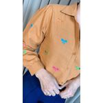 Camisa Feminina Manga Longa Bordada Laço - Cod: 326 - Caramelo