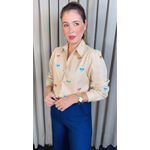 Camisa Feminina Manga Longa Bordada Laço - Cod: 326 - Off White