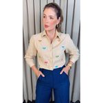 Camisa Feminina Manga Longa Bordada Laço - Cod: 326 - Off White