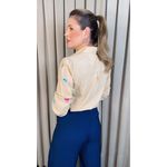 Camisa Feminina Manga Longa Bordada Laço - Cod: 326 - Off White