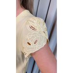 Blusa Feminina Manga Bordada Delicada - Amarela - Cod 336