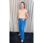 Blusa Feminina Manga Bordada Delicada - Nude - Cod 336