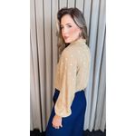Camisa Feminina Manga Longa Bordada Poa - Cod: 327 - Nude Poa Dorado