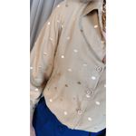 Camisa Feminina Manga Longa Bordada Poa - Cod: 327 - Nude Poa Dorado