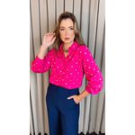 Camisa Feminina Manga Longa Bordada Poa - Cod: 327 - Pink Poa Dorado