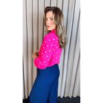 Camisa Feminina Manga Longa Bordada Poa - Cod: 327 - Pink Poa Dorado
