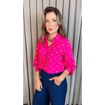 Camisa Feminina Manga Longa Bordada Poa - Cod: 327 - Pink Poa Dorado