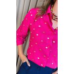 Camisa Feminina Manga Longa Bordada Poa - Cod: 327 - Pink Poa Dorado
