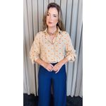 Camisa Feminina Manga Longa Bordada Poa - Cod: 327 - Nude Poa Laranja